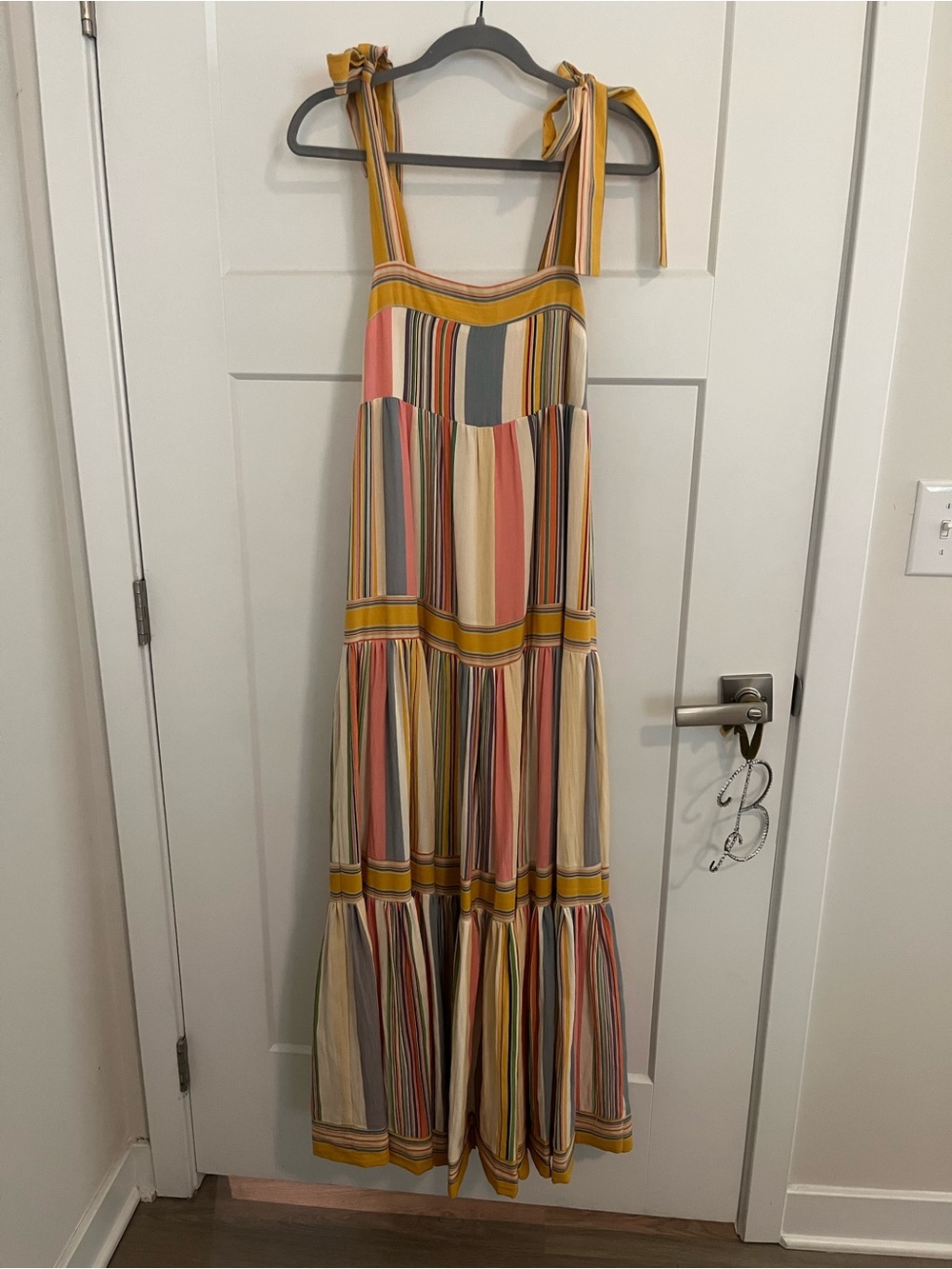 By Together Multi-Color Striped Tie-Shoulder Maxi Dress